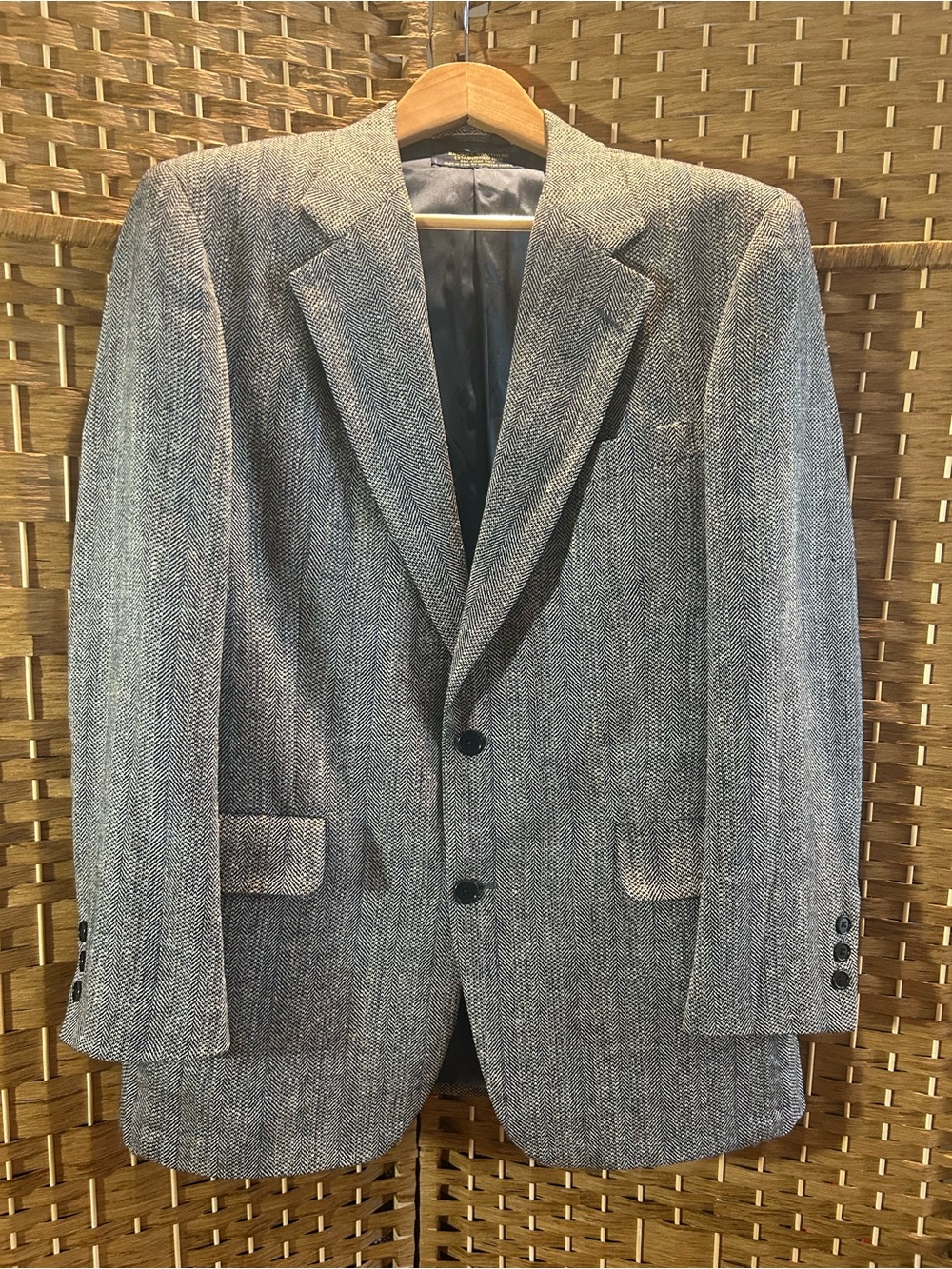 Brooks Brothers Vintage Herringbone Wool Silk Linen Blazer USA Size 40R